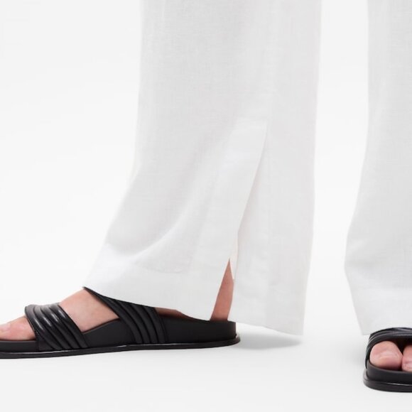 Athleta Retreat Linen High Rise Wide Leg Pant - Petite Large / White - Picture 5 of 12